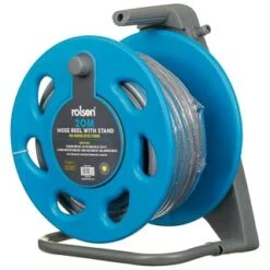 B&M Rolson Hose Reel With Stand 20m -B and M Shop 234003 rolson 20m hose stand set with 6 function spray gun set blue 4