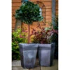 B&M Milano Tall Square Planter Pewter Effect 46 X 30cm -B and M Shop 278293 milano tall square planter pewter effect 46x30cm