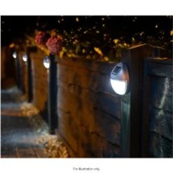 Solar Powered Fence Lights 10pk Bronze - Cool White 5 Solar Powered Fence Lights 10pk Bronze - Cool White -B and M Shop 286942 solar fence lights 2