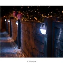 Solar Powered Fence Lights 10pk Silver - Cool White 7 Solar Powered Fence Lights 10pk Silver - Cool White -B and M Shop 286942 solar fence lights