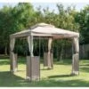 B&M Luxury Steel Framed Gazebo 2.5m - Taupe -B and M Shop 318959 GAZEBO 1