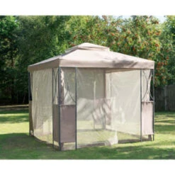 B&M Luxury Steel Framed Gazebo 2.5m - Taupe -B and M Shop 318959 GAZEBO 2