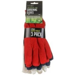 B&M Rolson Gardening Gloves 3pk -B and M Shop 330111 rolson gardening gloves 3pk red blue white1