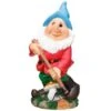 B&M Garden Gnome With Hoe 2 B&M Garden Gnome With Hoe -B and M Shop 331446 garden gnome with hoe1