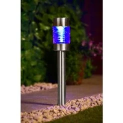 B&M Sicily XL Solar Post Lights 3pk -B and M Shop 341969 sicily 3pk xl post lights blue1