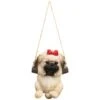 B&M Swinging Dog Garden Ornament - Shih Tzu 2 B&M Swinging Dog Garden Ornament - Shih Tzu -B and M Shop 342057 swinging dogs bow