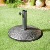 B&M Sorrento Rattan Effect Parasol Base -B and M Shop 353340 rattan effect parasol base