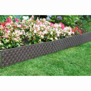 Rattan Effect Border Fence 4pk - Brown 3 Rattan Effect Border Fence 4pk - Brown
