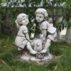 B&M Boy & Girl Seesaw Garden Statue -B and M Shop 353580 boy and girl on seesaw garden statue