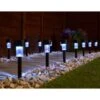 Solar Powered Black Post Lights - Cool White 15pk -B and M Shop 353602 15pk solar powered black post lights cool white led