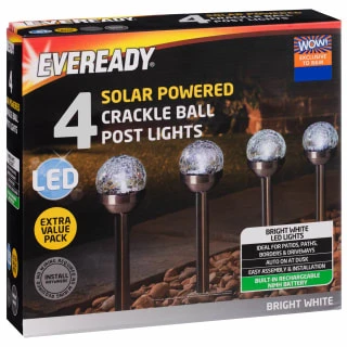 Eveready Crackle Ball Stakes 4pk - White 4 Eveready Crackle Ball Stakes 4pk - White - Image 2