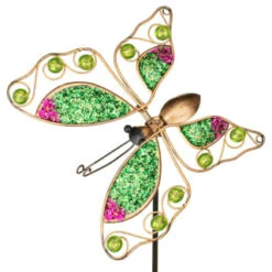 B&M Glitter Stake - Green Butterfly 7 B&M Glitter Stake - Green Butterfly -B and M Shop 353659 glitter stakes butterfly green 2