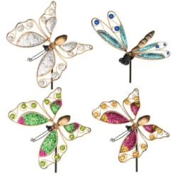 B&M Glitter Stake - Green Butterfly 8 B&M Glitter Stake - Green Butterfly -B and M Shop 353659 glitter stakes main 2