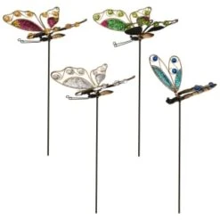 B&M Glitter Stake - Green Butterfly 9 B&M Glitter Stake - Green Butterfly -B and M Shop 353659 glitter stakes main