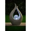 Garden Sculpture With Solar Crackle Ball -B and M Shop 353674 garden sculpture with solar crackle ball grey