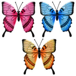 B&M Butterflies Wall Art 3pk - Orange 5 B&M Butterflies Wall Art 3pk - Orange -B and M Shop 353687 3pk butterflies wall art orange