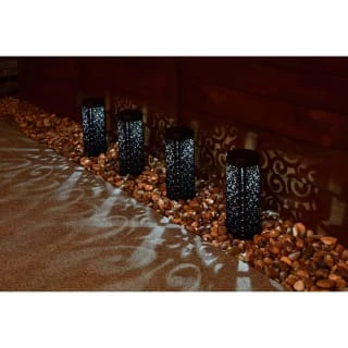 Solar Powered Bali Design Post Light 4pk 4 Solar Powered Bali Design Post Light 4pk - Image 2