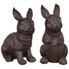 B&M Garden Rabbit Ornaments 2pk - Cast Iron Effect 1 B&M Garden Rabbit Ornaments 2pk - Cast Iron Effect -B and M Shop 366608 2pk rabbit garden ornaments iron effect
