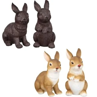 B&M Garden Rabbit Ornaments 2pk - Cast Iron Effect 6 B&M Garden Rabbit Ornaments 2pk - Cast Iron Effect - Image 4