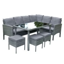 Sorrento Large Dining Rattan Effect Corner Set -B and M Shop 366649 379447 sorrento large dining rattan effect corner set