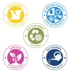 B&M Sonata Planter 33cm - Slate -B and M Shop 377687 377689 377691 377694 377698 377702 sonata planter slate pewter 33cm 50cm 70cm 2 3