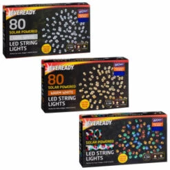 Eveready Solar Powered LED String Lights 80pk - Warm White -B and M Shop 379212 379213 379215 80pk eveready led string lights main 2