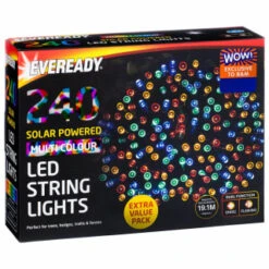 Eveready Solar Powered LED String Lights 240pk - Multicolour -B and M Shop 379220 240pk eveready led string lights multicolour 2