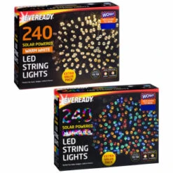 Eveready Solar Powered LED String Lights 240pk - Multicolour -B and M Shop 379220 379223 240pk eveready led string lights main