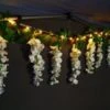 Solar Powered 180cm Artificial Leaf Garland With Wisteria Flowers - Warm White -B and M Shop 379258 180cm solar powered artificial leaf garland with wisteria flowers 20 warm white micro leds 2