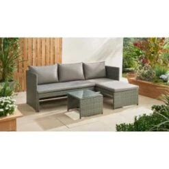 Sorrento Reversible Rattan Effect Corner Sofa Set 2pc -B and M Shop 379294 379446 sorrento reversible rattan corner set 3