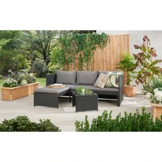 Bali Reversible Rattan Effect Corner Sofa Set 3 Bali Reversible Rattan Effect Corner Sofa Set