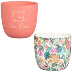 B&M Superbloom Sun Ceramic Plant Pots 3pk - Floral -B and M Shop 379332 3pk superbloom ceramic plant pots group