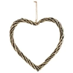 Solar Powered Wicker Heart - White LED -B and M Shop 379337 scandi coast solar powered 45cm wicker heart 20 warm white led 2