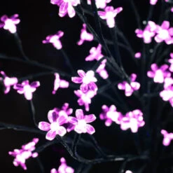 Solar Powered Blossom Tree - Pink 128 LED 4ft 5 Solar Powered Blossom Tree - Pink 128 LED 4ft -B and M Shop 379360 4ft solar powered blossom flower solar tree 128 led pink