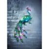 Solar Powered Metal Peacock Wall Art -B and M Shop 379434 solar powered metal peacock wall art multi colour micro leds