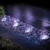 Solar Powered Stainless Steel Ground Lights 4pk 1 Solar Powered Stainless Steel Ground Lights 4pk -B and M Shop 379476 4pk solar powered stainless steel ground lights cool white leds