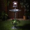 4-in-1 Bird Bath With Planter & Solar Light - Pewter 2 4-in-1 Bird Bath With Planter & Solar Light - Pewter -B and M Shop 379482 4 in 1 pewter bird bath feeder solar light planter 2