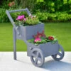 Wooden Market Stall Planter - Grey 1 Wooden Market Stall Planter - Grey -B and M Shop 379569 grey wooden market stall planter 2