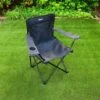 Folding Camping Chair With Cup Holder - Black -B and M Shop 379743 rolson folding armchair with cup holder black