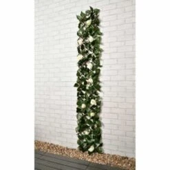 Expanding Artificial Rose & Leaf Trellis 180 X 30cm -B and M Shop 379970 expanding leaf trellis with roses 180x30cm