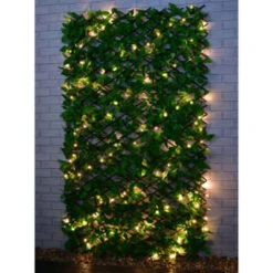 Bloom Solar Powered Expanding Artificial Leaf Trellis 200 X 100cm -B and M Shop 379978 expanding leafy trellis 100 leds 2x1m 4