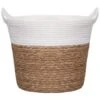 B&M Natural Planter Basket With Handles -B and M Shop 380056 natural planter basket with handles and plastic liner