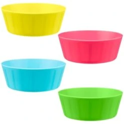 B&M Little Safari Picnic Bowls 4pk -B and M Shop 381384 kids 4pk colour bowls group
