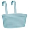 B&M Double Hooked Trough - Blue -B and M Shop 392741 simply garden ribbed tin decorative large hooked pot blue 2