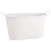 B&M Ribbed Matt Tin Trough With Handles - Cream 2 B&M Ribbed Matt Tin Trough With Handles - Cream -B and M Shop 392741 simply garden ribbed tin trough white