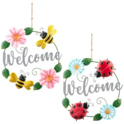 B&M Welcome Metal Wreath - Bee -B and M Shop 392755 welcome wreath group