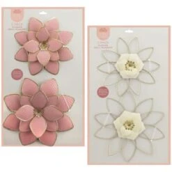 B&M Flower Wall Plaques 2pk - Pink 13 B&M Flower Wall Plaques 2pk - Pink -B and M Shop 392757 2pk metal wall flowers group