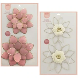 B&M Flower Wall Plaques 2pk - Pink 8 B&M Flower Wall Plaques 2pk - Pink - Image 6