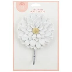 B&M Flower Wall Hook - Cream -B and M Shop 392759 flower wall hook white