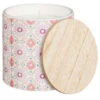 B&M Ceramic Candle With Wooden Lid - White -B and M Shop 392775 large printed ceramic candle with wooden lid white 2
